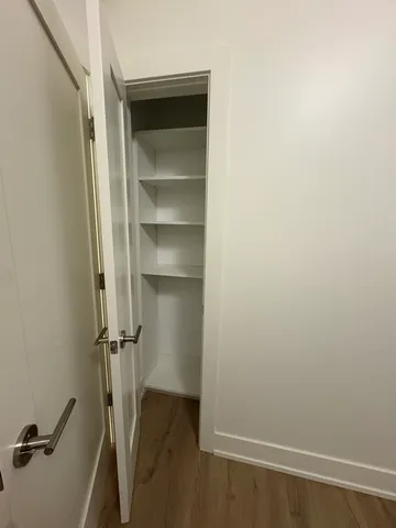 a view of room with empty racks