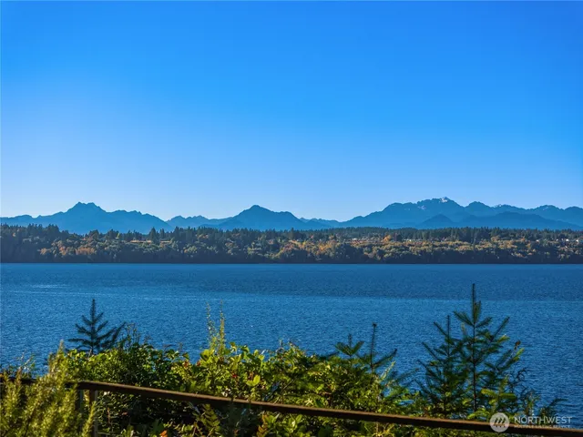a view of lake and mountain