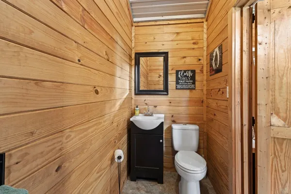 a view of a yard from a balcony