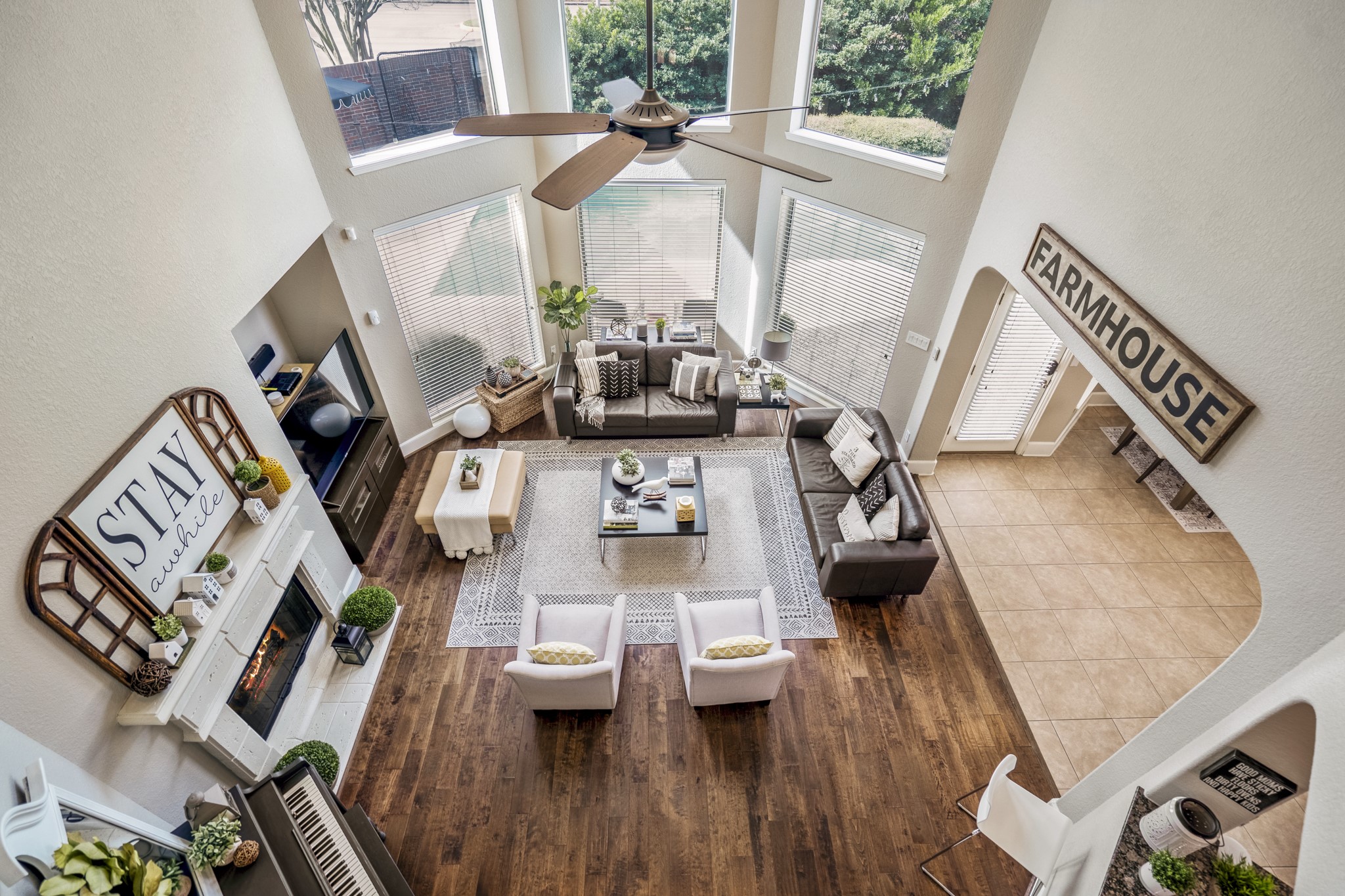 10203 Earlington Manor Drive Spring, TX 77379 - Photo 27 of 50 a view of living room with furniture and wooden floor