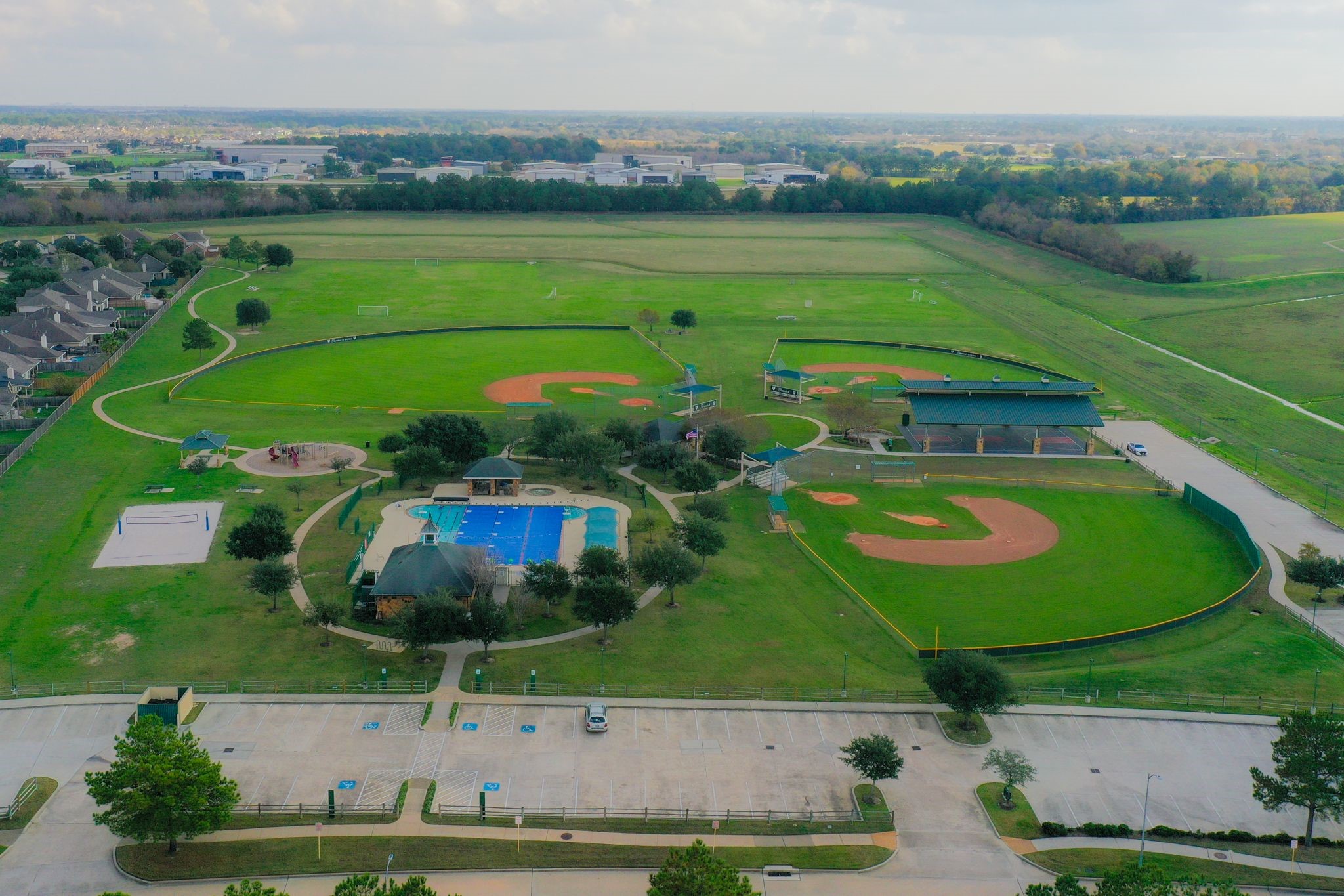10203 Earlington Manor Drive Spring, TX 77379 - Photo 41 of 50 an aerial view of a football ground