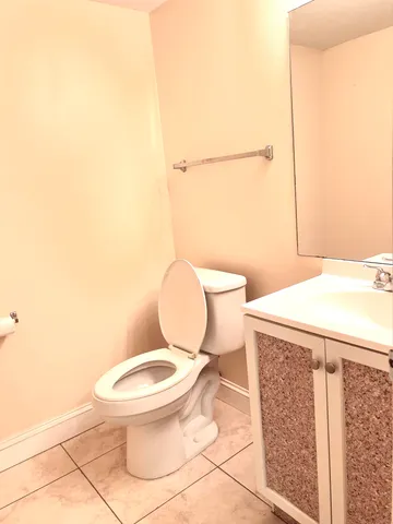 a white toilet sitting next to a bathroom sink