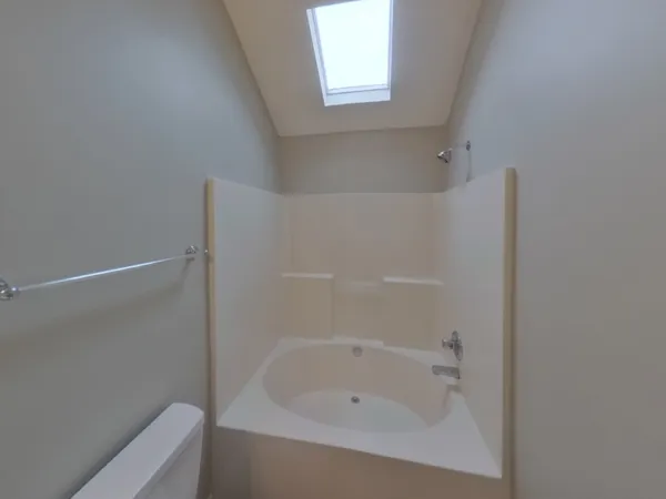 a close up of a bathtub