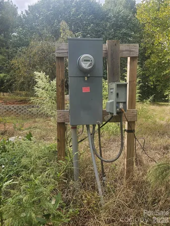 a view of a bathroom with shower and yard