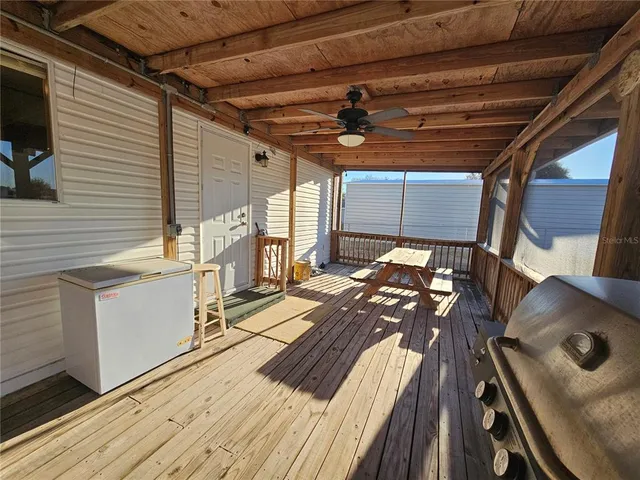 a view of a balcony with a sink