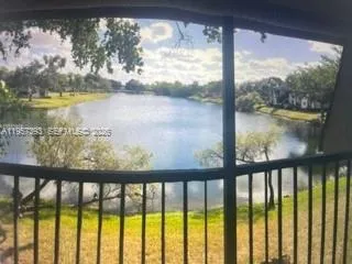 a view of lake from balcony