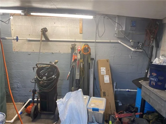 a close view of water heater room