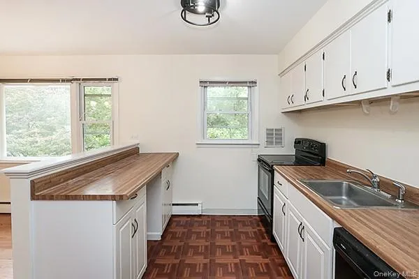a kitchen that has a sink and a stove