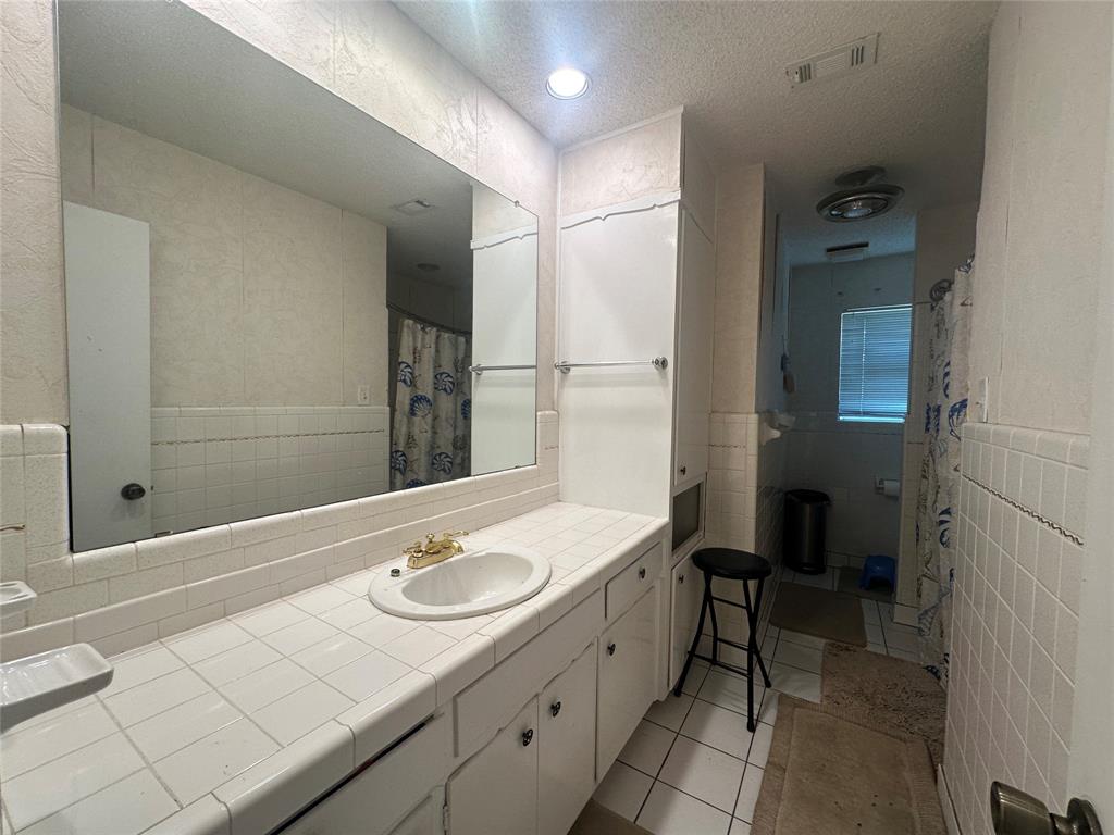 245 County Road 3696 Springtown, TX 76082 - Photo 20 of 29 a bathroom with a sink double vanity granite tub shower and a mirror