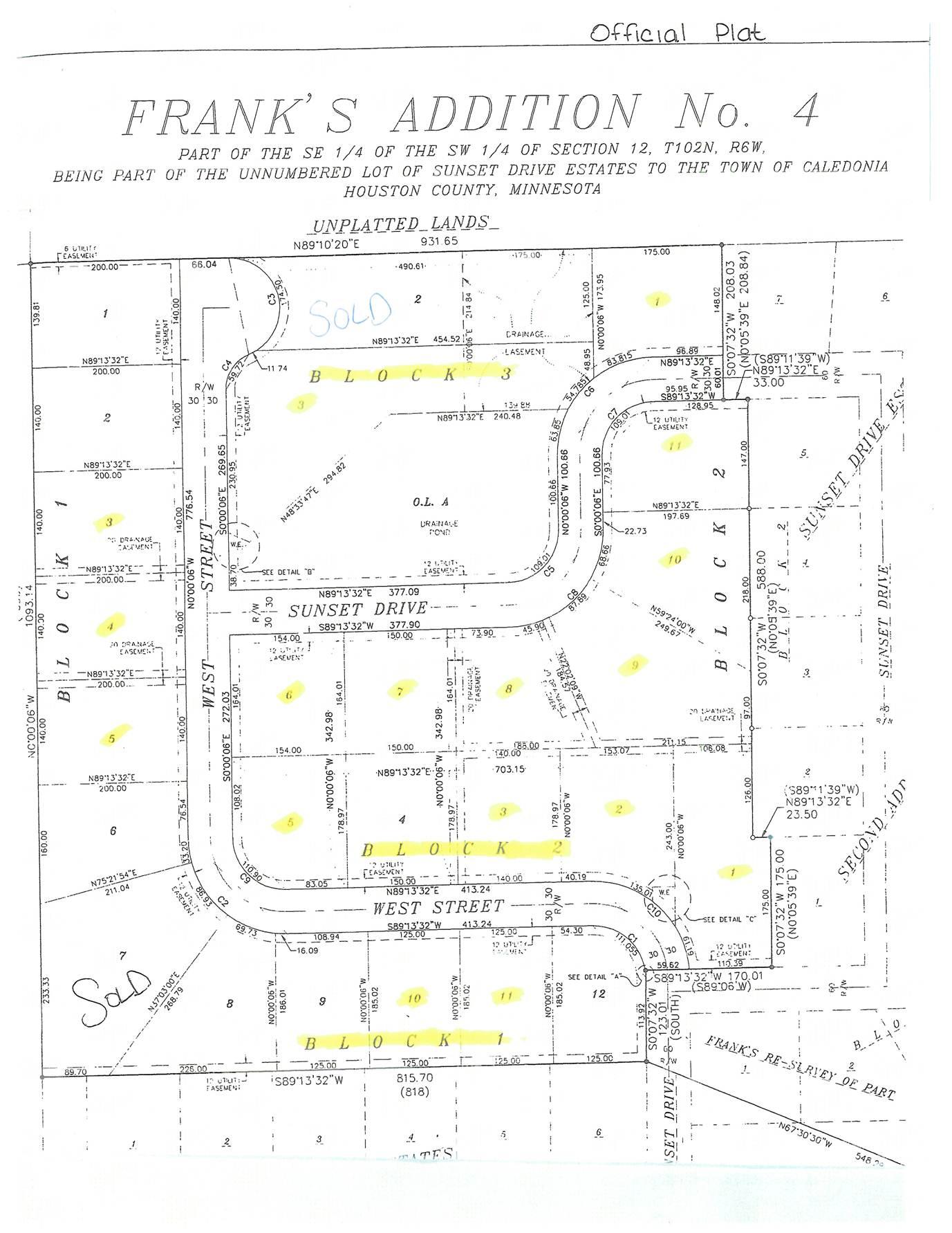 2 Sunset Drive, Unit LT 7 Caledonia, MN 55921 - Photo 1 of 1 Plat Map