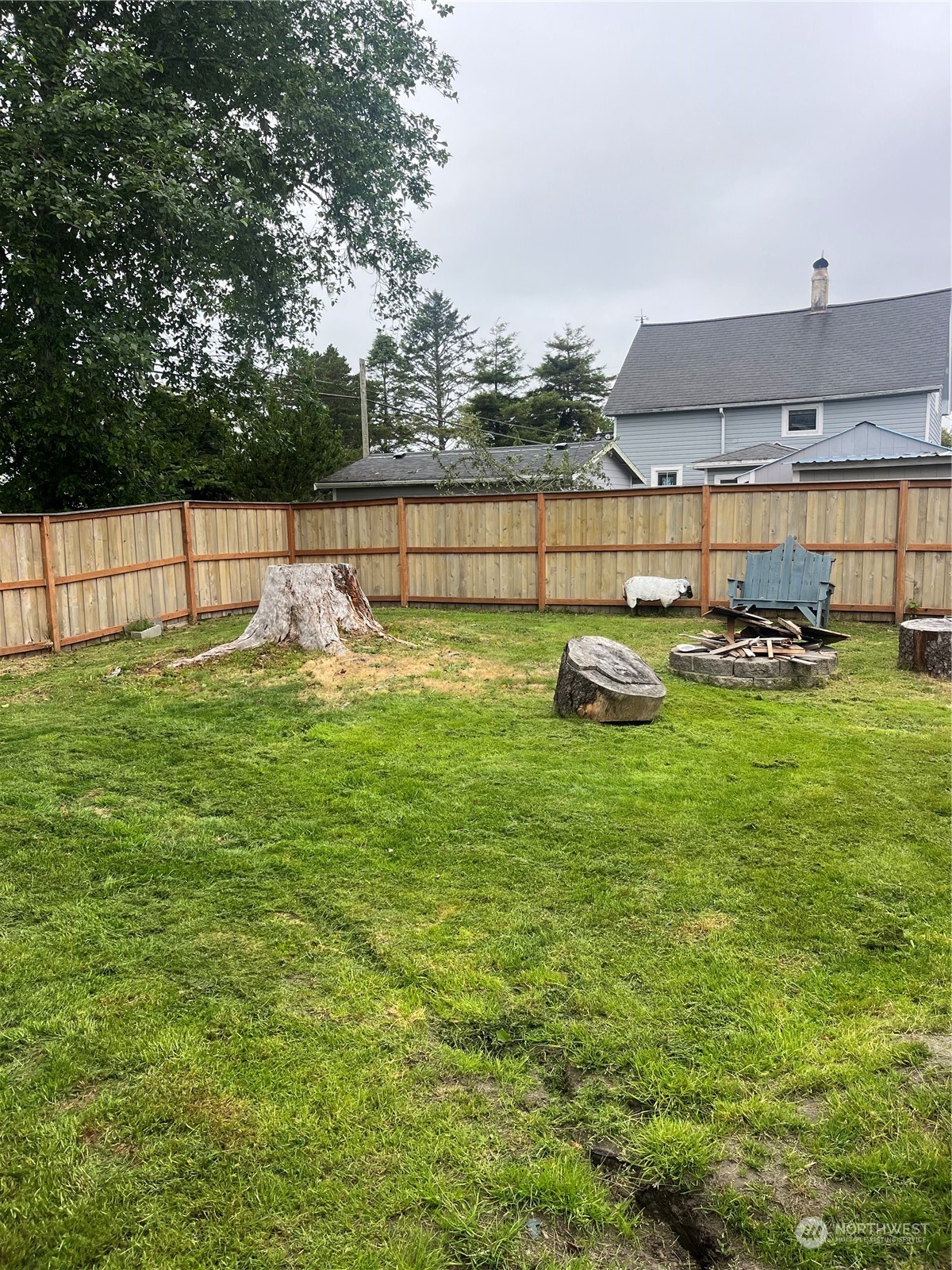 4202 L Place Seaview, WA 98644 - Photo 39 of 39 a backyard of a house with lots of green space and fountain
