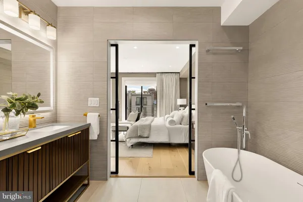 a bathroom with a shower and toilet