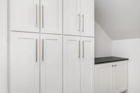 a view of wooden closet