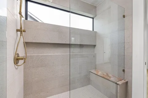 a bathroom with a shower