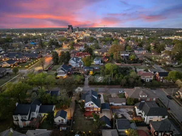 an aerial view of a city