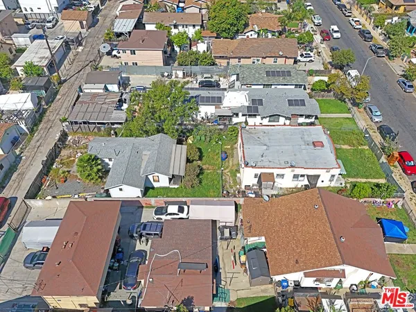 an aerial view of multiple houses