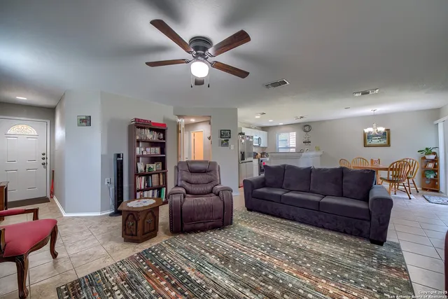 a living room with furniture