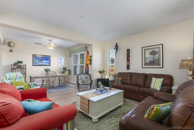 a living room with furniture and a couch