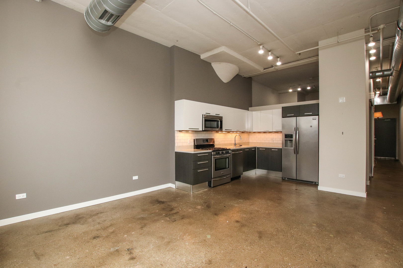 1313 West Randolph Street, Unit 203 Chicago, IL 60607 - Photo 3 of 18 a large kitchen with a large counter top appliances and cabinets