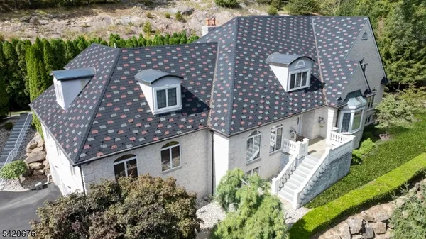 an aerial view of a house