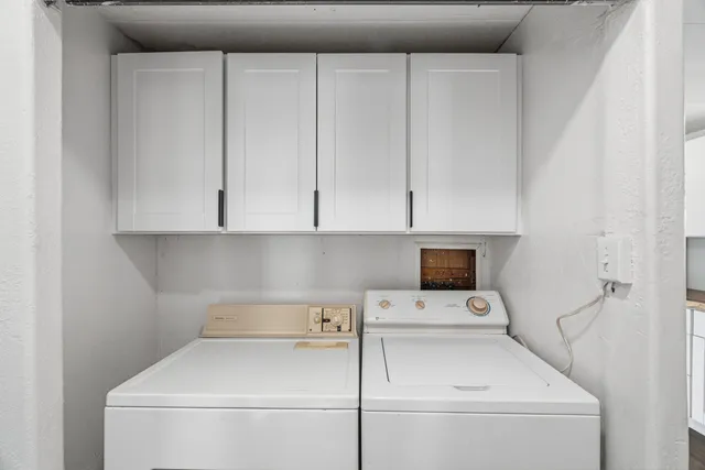 a close view of washer and dryer