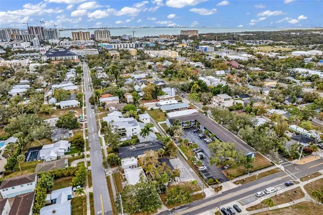 an aerial view of multiple house
