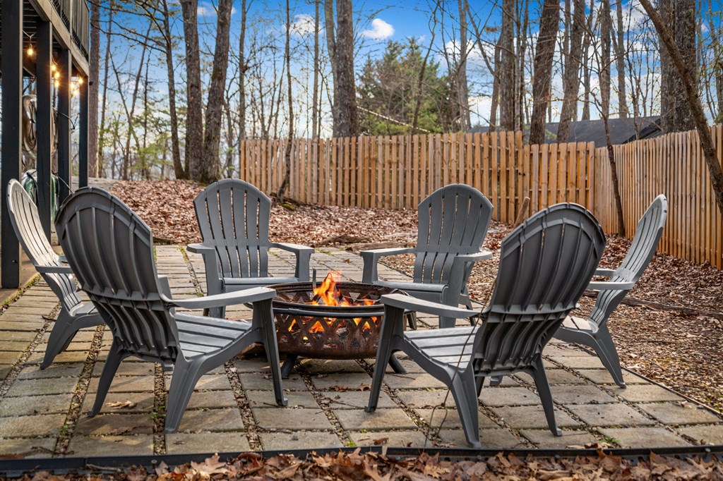 403 Sugar Mountain Road Blue Ridge, GA 30513 - Photo 7 of 84 a view of a chairs and table in backyard