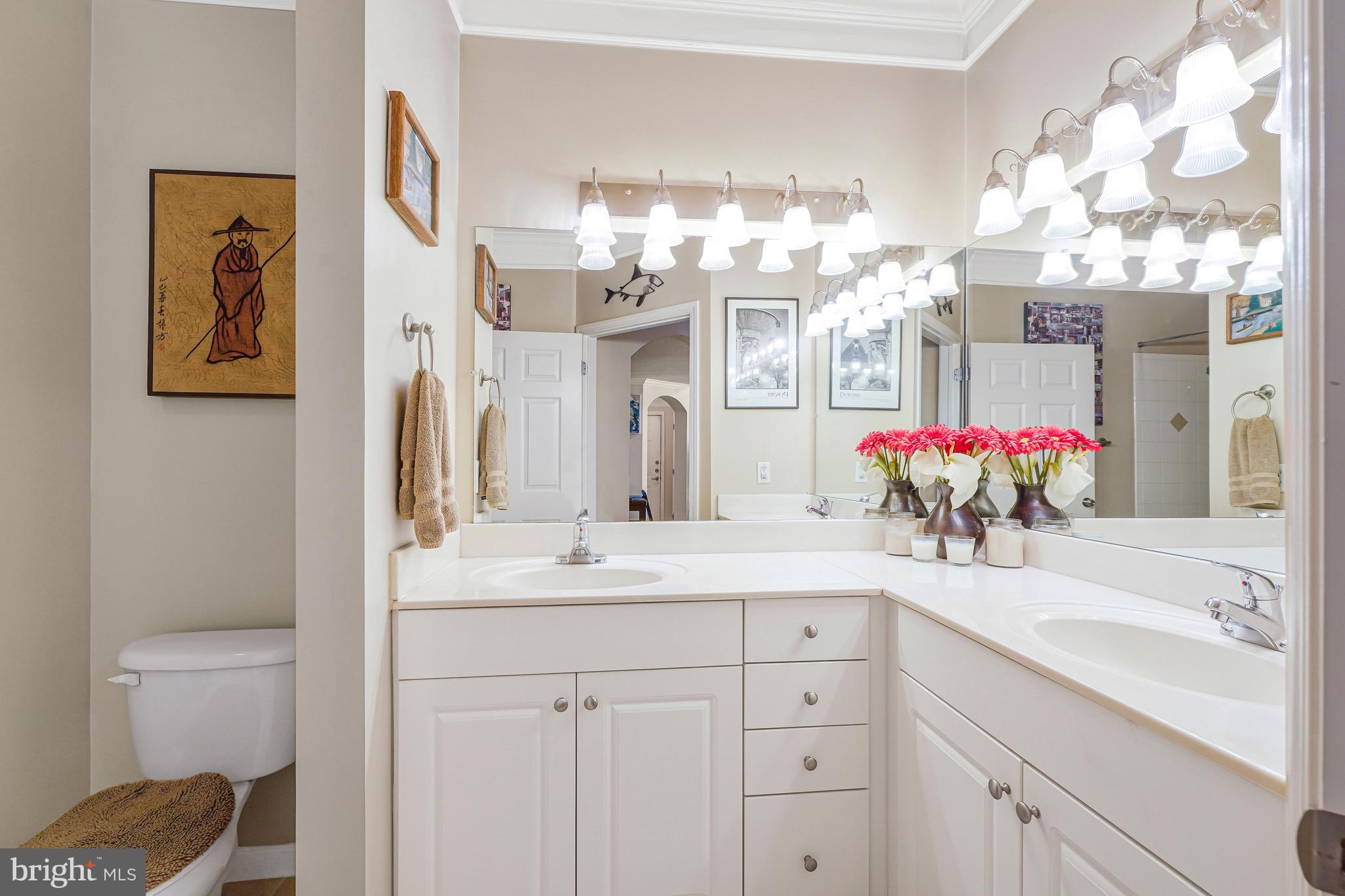 503 Sunset View Terrace Southeast, Unit 407 Leesburg, VA 20175 - Photo 19 of 35 a bathroom with a sink vanity and a mirror