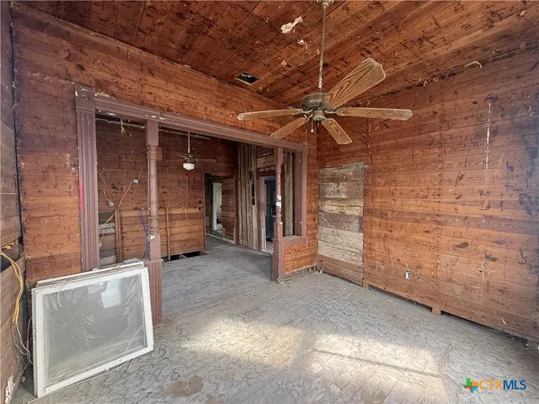 a view of an outdoor space and wooden floor