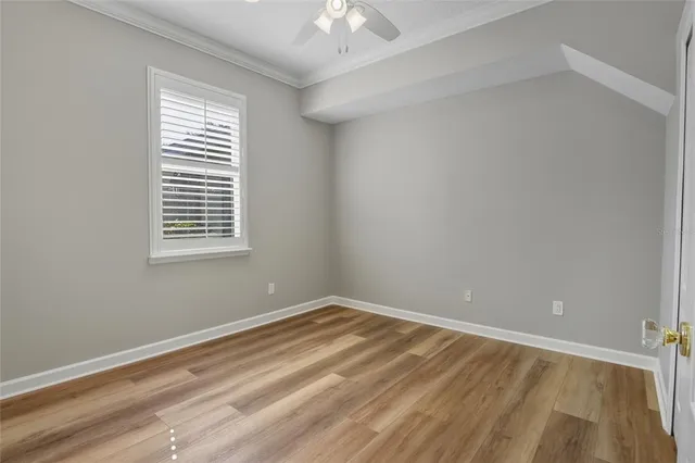 a view of a room that has a window in it