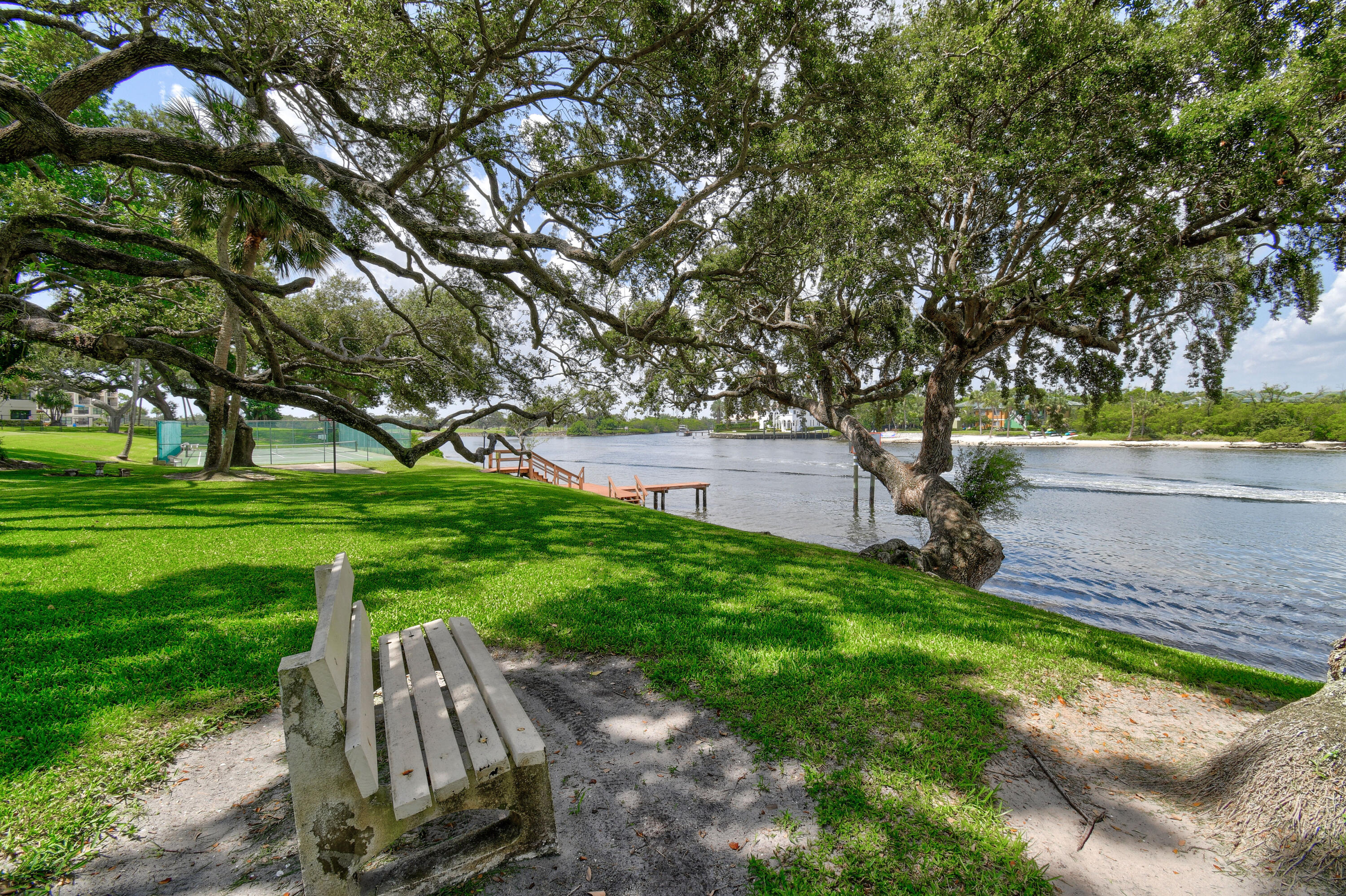 396 Golfview Road, Unit E North Palm Beach, FL 33408 - Photo 28 of 45 a view of a backyard with large trees