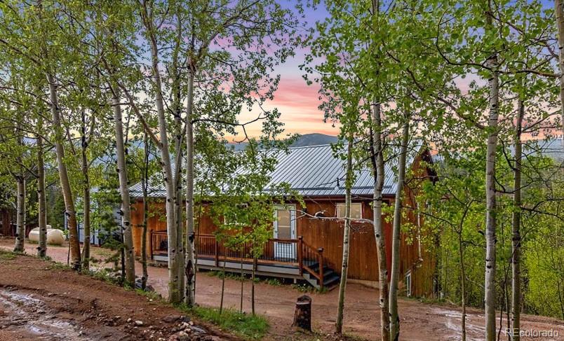 191 Renaud Road Bailey, CO 80421 - Photo 1 of 28 a backyard of a house with outdoor seating