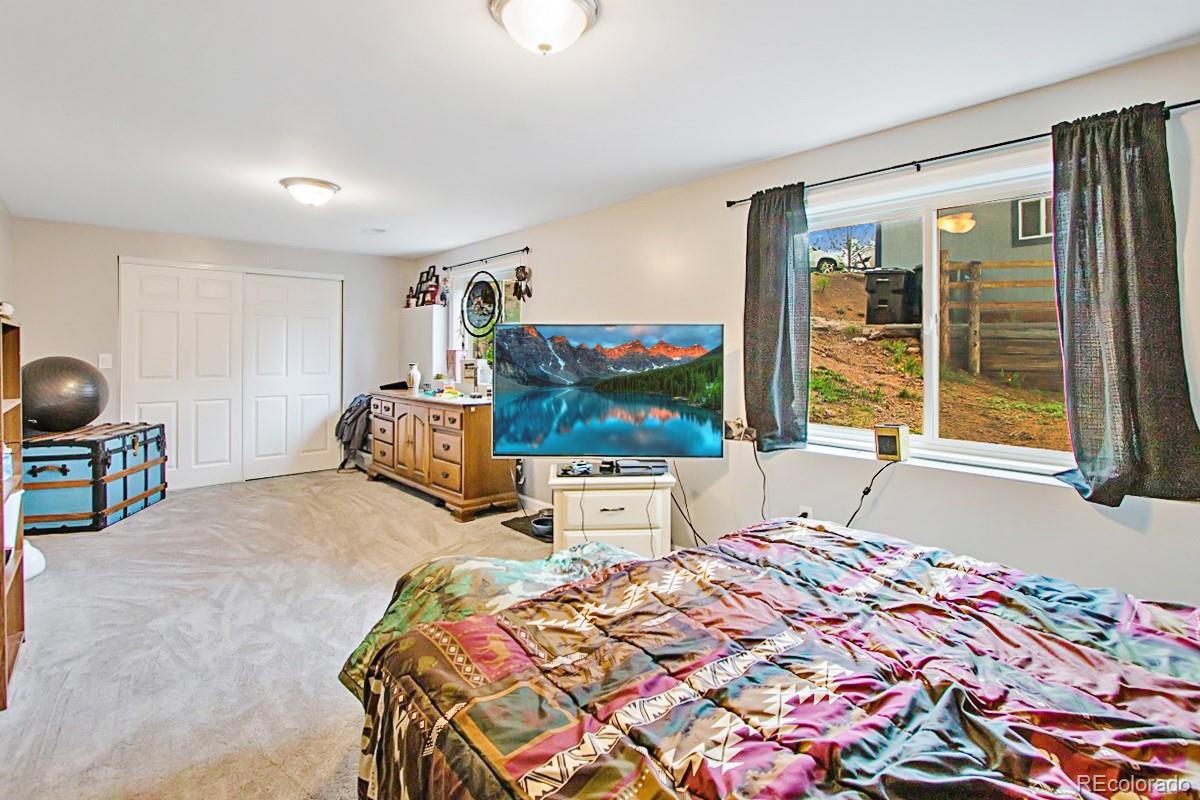 191 Renaud Road Bailey, CO 80421 - Photo 22 of 28 a bedroom with a bed and window