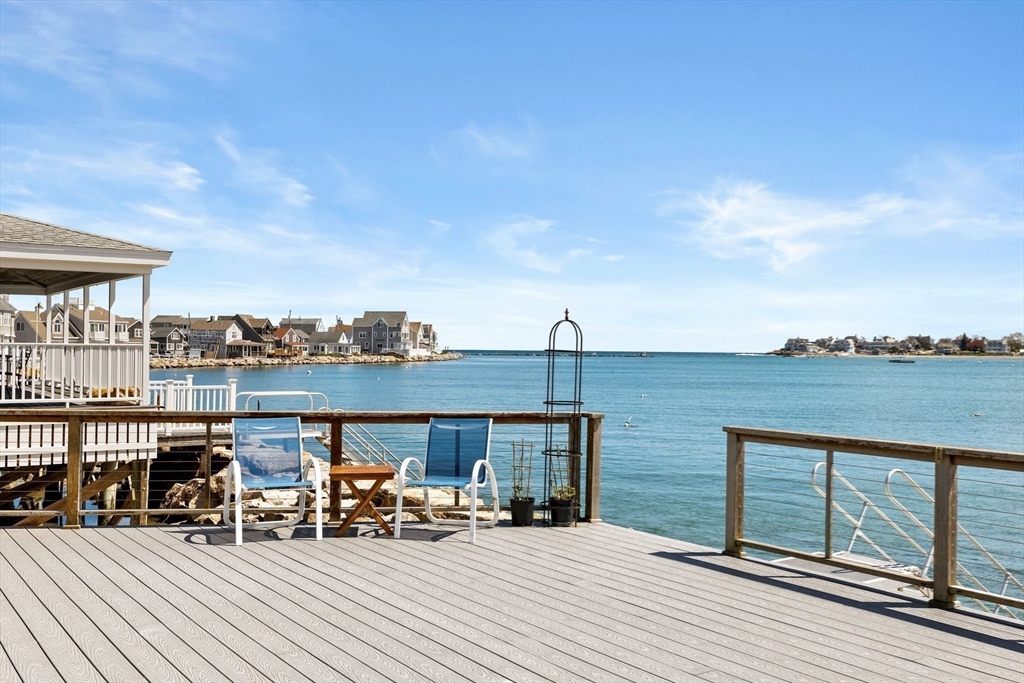 a view of a terrace with seating area