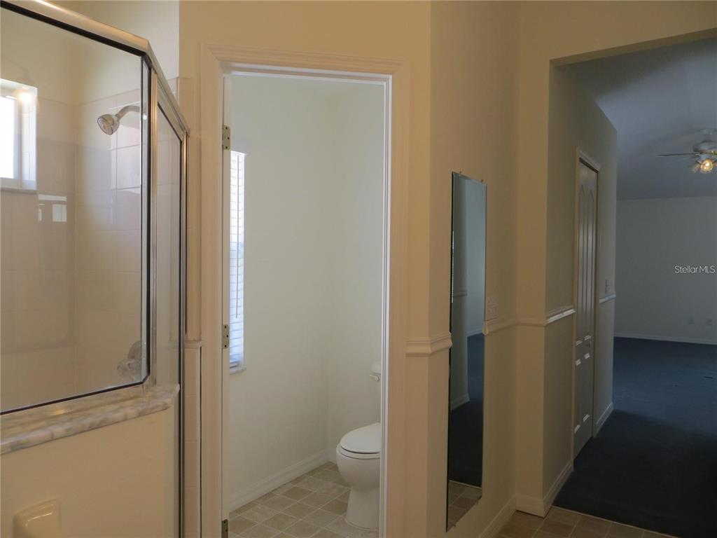 1012 Torreya Way Odessa, FL 33556 - Photo 24 of 40 a bathroom with a granite countertop toilet and a shower