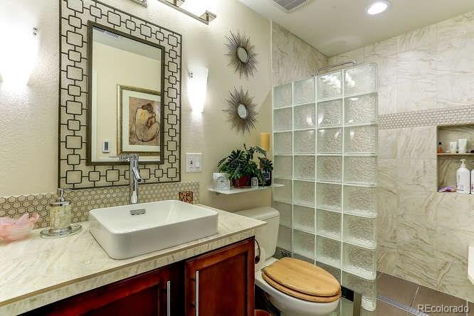 4068 Desert Ridge Circle Castle Rock, CO 80108 - Photo 18 of 25 a bathroom with a sink a toilet and shower