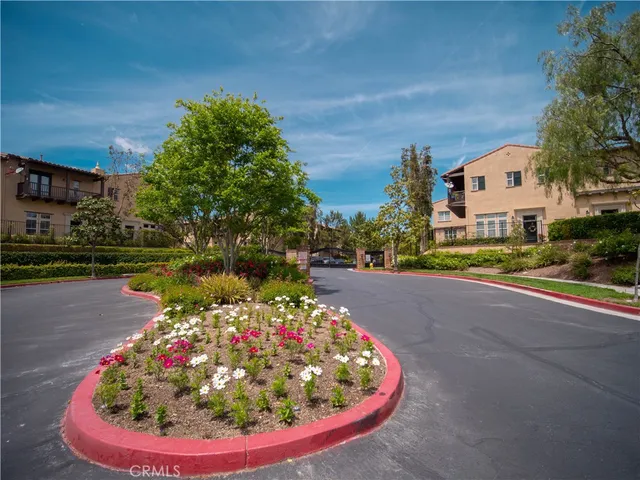 a view of a flower in a garden