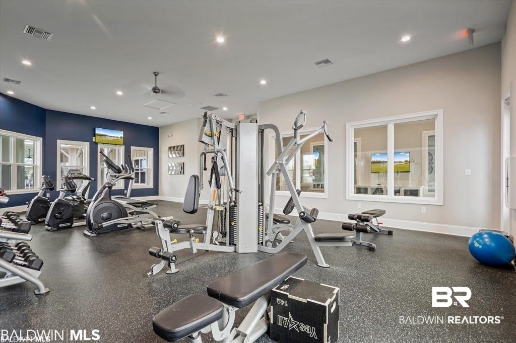 23810 Unbridled Loop Daphne, AL 36526 - Photo 43 of 50 Exercise room featuring ceiling fan