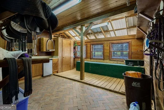 a view of a bike storage area