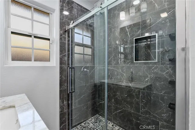 a bathroom with a shower