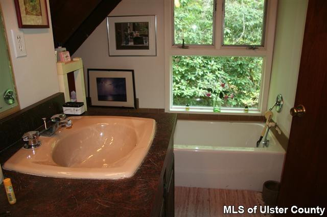 337 John Hewitt Road Roxbury, NY 12474 - Photo 11 of 17 a bathroom with a sink a bathtub and a window