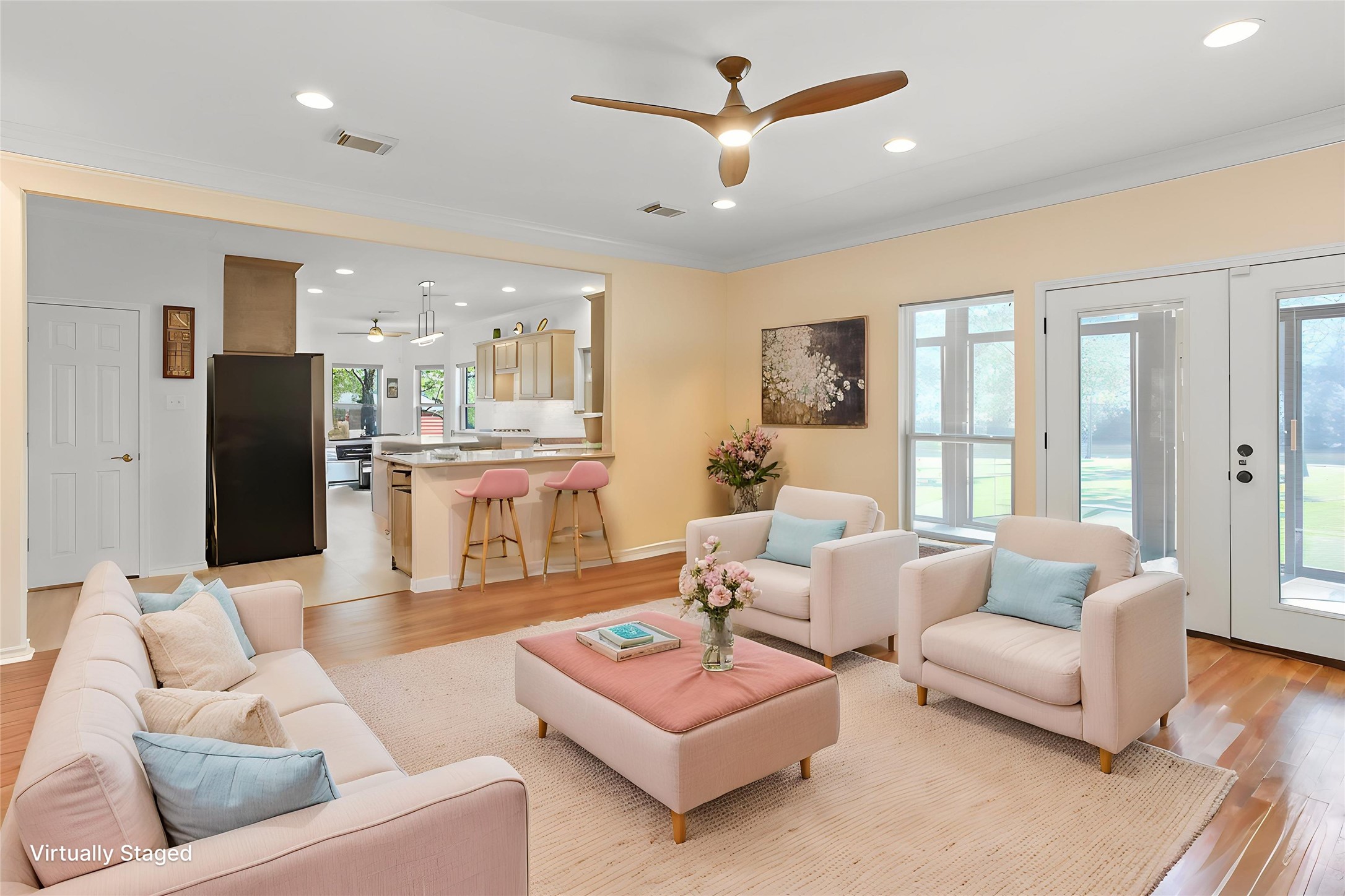 860 FM 517 Road East Dickinson, TX 77539 - Photo 18 of 50 a living room with furniture and a view of kitchen