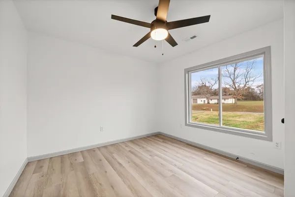 an empty room with a window