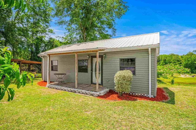 a view of a storage room with racks