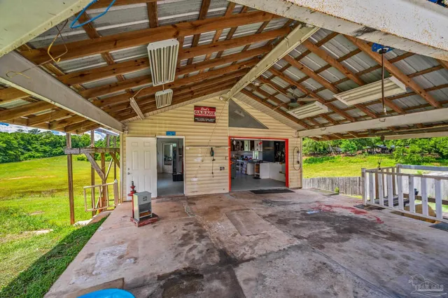 a view of an ocean from a yard