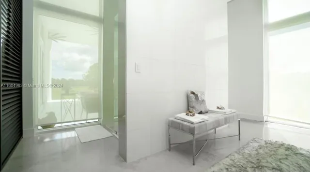 a outdoor living space with furniture and garden view