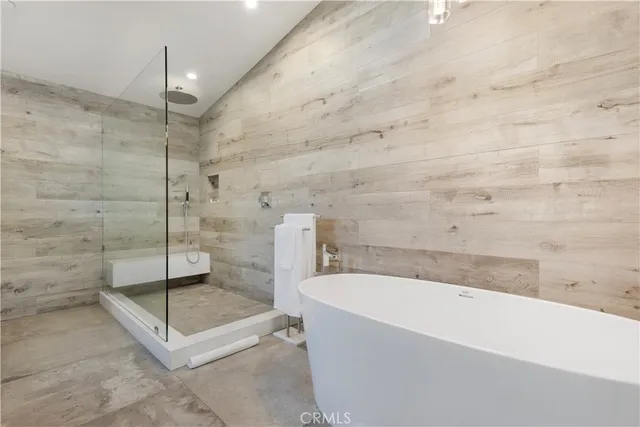 a bathroom with a bath tub and a shower