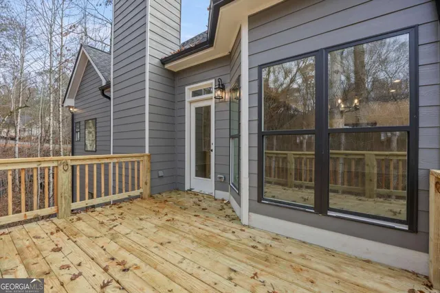 a view of a hallway with staircase