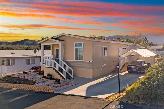 a view of a house with a patio