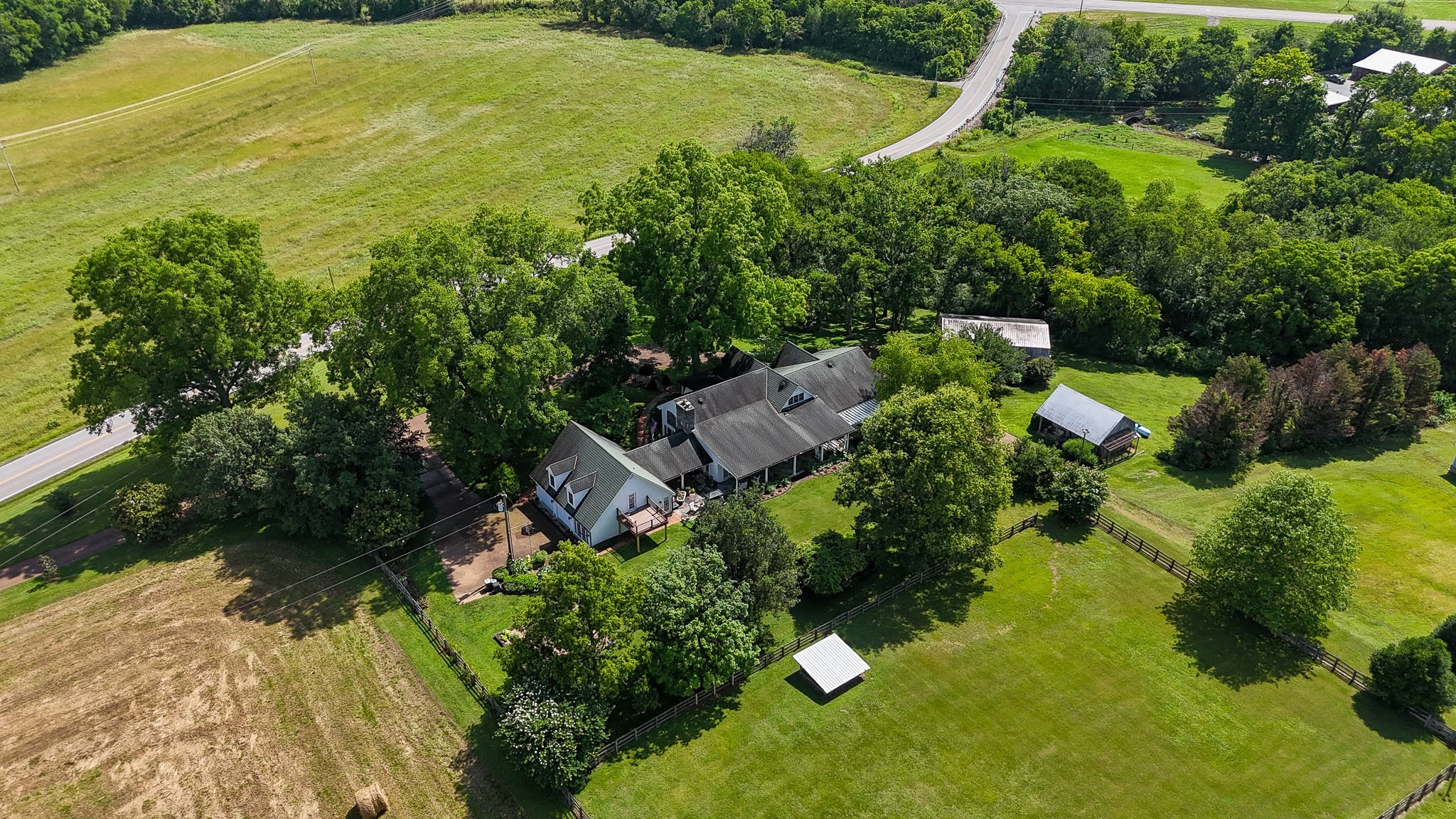 4929 Snow Creek Road Santa Fe, TN 38482 - Photo 47 of 59 an aerial view of a house with a yard basket ball court and outdoor seating